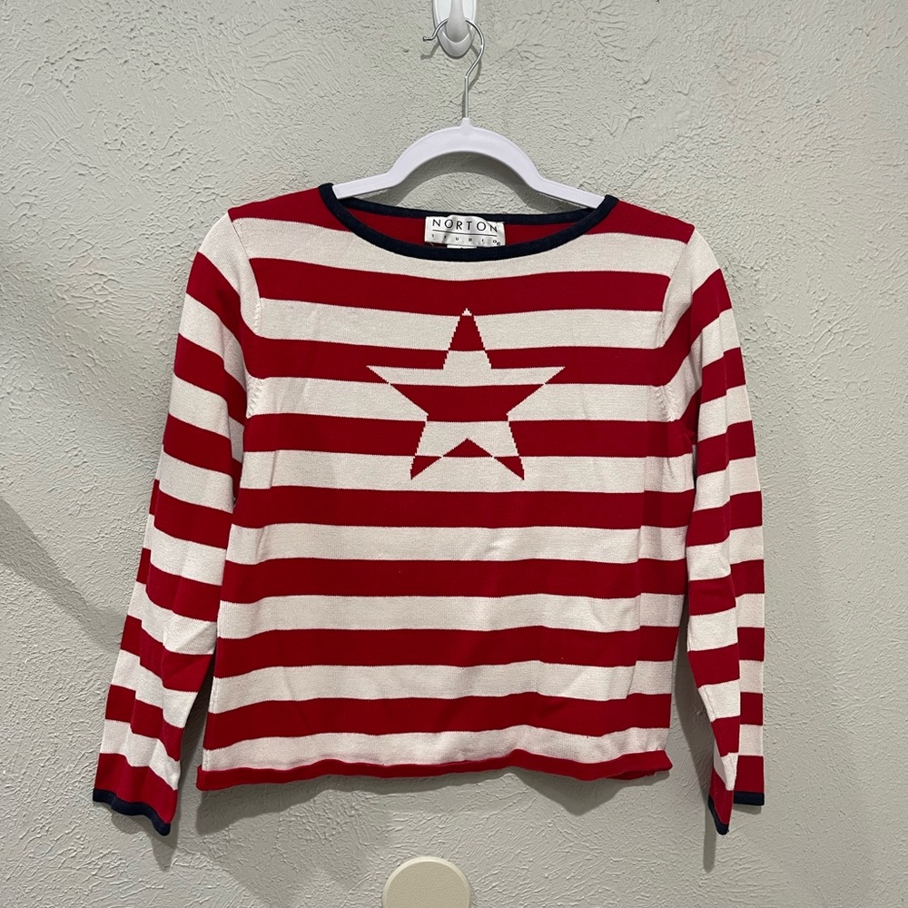 Norton Studio Star Striped Sweater